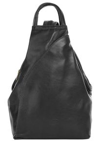 Pike PIKÉ Cityrucksack, schwarz, Rindsleder, Leder, modisch, Rucksäcke, echt Leder, Made in Italy