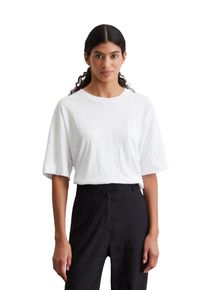 Marc O'Polo MARC O'POLO Damen T-Shirt "mit gewebter Brusttasche", weiß, Basic, Gr. L, unifarben, Obermaterial: 100% Baumwolle, Shirts