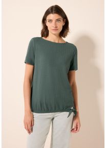Cecil Damen T-Shirtbalmy khaki, casual, Gr. L, unifarben, Stoff, 66% Viskose, 31% Polyester, 3% Elasthan, Shirts, mit Materialmix
