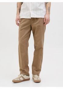 Jack & Jones JACK & JONES Herren Jogginghose "JPSTKANE SUMMER JOGGER SN", braun, modisch, Gr. M, unifarben, Web, Obermaterial: 74% Baumwolle, 26% Leinen, Hosen