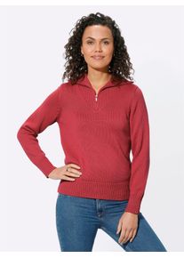 Casual Looks Damen Troyer "Pullover", rot, Gr. 38, meliert, unifarben, 50% Baumwolle, 50% Polyacryl, Pullover