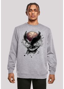F4NT4STIC Herren Kapuzenpullover "Basketball Adler", grau, casual, Gr. XL, Obermaterial: 50% Baumwolle, 50% Polyester, Pullover, Print