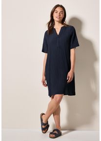 Cecil Damen Sommerkleid, blau, casual, Gr. XXL, Strukturmuster, Stoff, 70% Viskose, 30% Nylon, Kleider, mit seitlichen Einschubtaschen