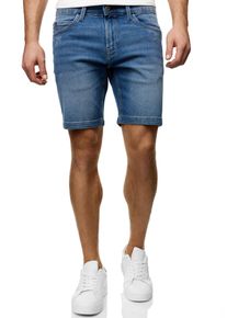 INDICODE Herren Shorts "INMacfly"ocean jeans blau, modisch, Gr. M, unifarben, Web, Obermaterial: 98% Baumwolle, 2% Elasthan, Hosen