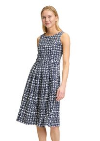 Vera Mont Damen Sommerkleid "Vera Mont Sommerkleid tailliert", blau, feminin, Gr. 44, Obermaterial: 97% Baumwolle, 3% Elasthan., Kleider, Falten