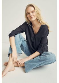 Damen Schlupfbluse, blau, casual, Gr. S, SENSES.THE LABEL, unifarben, Material: 100% Baumwolle, Blusen, mit Tunika Ausschnitt