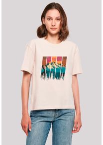 F4NT4STIC Damen T-Shirt "Berg Sonnenuntergang Retro", pink, casual, Gr. S, Obermaterial: 100% Baumwolle, Shirts, Premium Qualität
