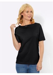 Classic Basics Damen Kurzarmshirt "Shirt", schwarz, Gr. 36, unifarben, 100% Baumwolle, Shirts