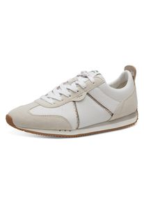 Tamaris Damen Sneaker, Gr. 36, gold, Leder, Lederimitat, sportlich, Schuhe, Freizeitschuh, Halbschuh, Schnürschuh mit Logoaufnäher