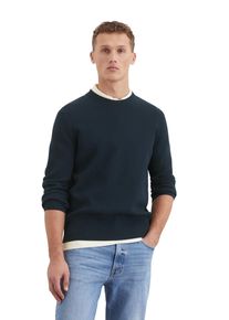 Marc O'Polo MARC O'POLO Herren Rundhalspullover "mit markanter Rippstruktur", blau, casual, Gr. M, unifarben, Obermaterial: 100% Baumwolle, Pullover