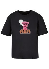 MISS TEE Herren T-Shirt "Miss Tee Damen I Don't Care Tee", schwarz, casual, Gr. XL, bedruckt, 100% Baumwolle, Shirts