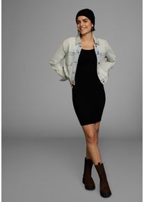 AJC Damen Strickkleid, schwarz, Basic, Gr. 50, unifarben, Feinstrick, Obermaterial: 70% Viskose, 30% Polyamid, Kleider, figurbetont, aus Viskose und