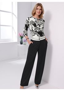 Classic Basics Damen Rundhalsshirt "Shirt", schwarz, Gr. 44, geblümt, gemustert, 100% Baumwolle, Shirts