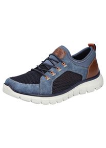 Rieker Herren Slip-On Sneaker, Gr. 47, blau, Lederimitat, Textil, sportlich, Schuhe, Schlupfschuh, Slipper, Freizeitschuh, Gummizug und helle