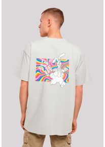 F4NT4STIC Herren T-Shirt "Alice im Wunderland Uhr Hase", grau, casual, Gr. XS, Obermaterial: 100% Baumwolle, Shirts, Premium Qualität, Nostalgie,