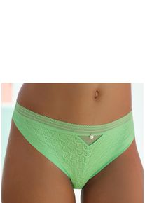 Lascana Damen String, Gr. 44, grün, Spitze, Obermaterial: 81% Polyamid, 19% Elasthan, Unterhosen, aus Spitze in moderner Optik mit extraflachen Kanten