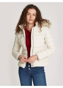 Damen Steppjacke "TJW BASIC HOODED DOWN JACKET EXT", beige, casual, Gr. 4XL, Tommy Jeans CURVE, unifarben, Web, Obermaterial: 100% Polyester. Futter: