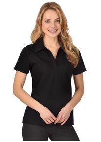 TRIGEMA Damen Poloshirt "TRIGEMA Poloshirt ohne Knopfleiste", schwarz, Basic, Gr. M, 100% Baumwolle, Shirts