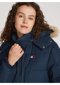 Tommy Jeans Damen Steppjacke "TJW MIDI ALASKA FAUX FUR", blau, casual, Gr. XS, unifarben, Web, Obermaterial: 100% Polyester. Futter: 100% Polyester,