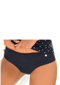Lascana Damen Bikini-Hose "Merilyn", blau, Gr. 36, unifarben, Polyamid, Badehosen, uni und bedruckt in klassischer Form