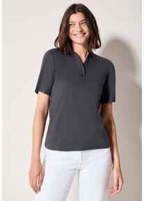 Cecil Damen Poloshirt, grau, casual, Gr. M, unifarben, Web, 100% Baumwolle, Shirts, aus reiner Baumwolle
