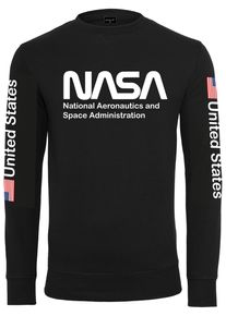 MisterTee Herren Rundhalspullover "MisterTee Herren NASA US Crewneck", schwarz, casual, Gr. S, mehrfarbig, 100% Baumwolle, Pullover