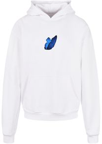 MisterTee Herren Sweatshirt "MisterTee Unisex Le Papillon Heavy Oversize Hoody", weiß, Gr. L, bedruckt, 100% Baumwolle, Sweatshirts