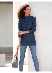 Casual Looks Damen Longpullover "Longpullover", blau, Gr. 38, unifarben, 50% Baumwolle, 50% Polyacryl, Pullover