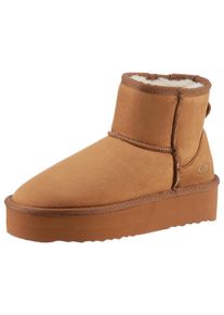 Damen Winterboots, Dockers by Gerli, Gr. 39, braun, Textil, unifarben, klassisch, Schuhe, mit Warmfutter