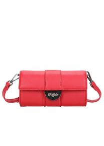 Buffalo Damen Clutch "Curve Night", rot, Polyurethan (PU), Taschen, mit dekorativem Clip-Metallverschluss