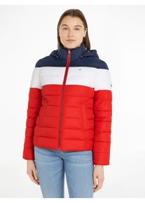 Tommy Jeans Damen Outdoorjacke "TJW COLORBLOCK JACKET", blau, casual, Gr. M, colorblocking, Web, Obermaterial: 100% Polyester. Wattierung: 100%