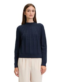 BETTY & CO BETTY & CO Damen Strickpullover "Betty & Co Strickpullover mit Stehkragen", blau, feminin, Gr. 36, Strick, Obermaterial: 50% Viskose, 27% Polyester,