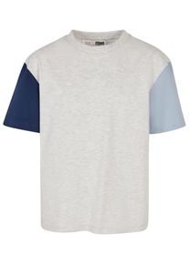 Urban Classics Jungen T-Shirt "Urban Classics Herren Boys Organic Oversized Colorblock Tee", grau, casual, Gr. 146, mehrfarbig, 100% Baumwolle, Shirts