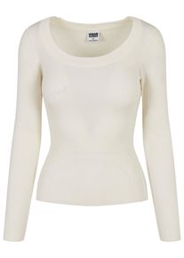 Urban Classics Damen Rundhalspullover "Urban Classics Damen Ladies Wide Neckline Sweater", beige, casual, Gr. M, unifarben, 35% Viskose, 35%