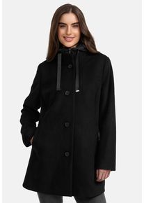 Manisa Damen Wolljacke, schwarz, casual, Gr. 38, unifarben, Obermaterial: 50% Wolle, 50% Polyester. Futter: 100% Polyester. Wattierung: 100%