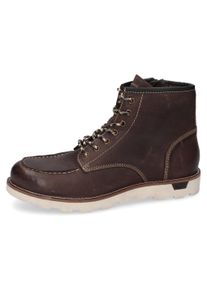 Herren Schnürboots, Dockers by Gerli, Gr. 46, braun, Leder, Basic, Schuhe, Boots, Freizeitschuh mit gepolsterter Innensohle