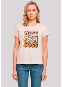 F4NT4STIC Damen T-Shirt "Mothers Day Wife Mom Boss Empowering Message Modern", pink, casual, Gr. L, Obermaterial: 100% Baumwolle, Shirts, Premium