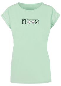 Merchcode Herren T-Shirt "Merchcode Damen Ladies Time to bloom - Extended Shoulder Tee", grün, casual, Gr. L, bedruckt, 100% Baumwolle, Shirts