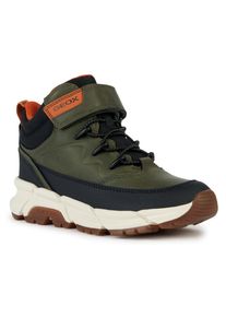 Geox Kinder Winterboots "J FLEXYPER PLUS BOY ABX", Gr. 34, grün, Lederimitat, Textil, casual, Schuhe, Sneaker, Freizeitschuh mit Geox Spezial Membrane