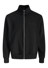 Jack & Jones JACK & JONES Herren Sweatjacke "JORGEN SWEAT ZIP HIGH NECK SS25", schwarz, modisch, Gr. L, unifarben, Sweatware, Obermaterial: 77% Baumwolle, 19%