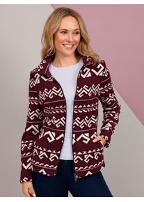 Classic Basics Damen Fleecejackeburgund, ecru, bedruckt, Gr. 54, bedruckt, gemustert, 100% Polyester, Jacken