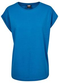 Urban Classics Herren Kurzarmshirt "Urban Classics Damen Ladies Extended Shoulder Tee", blau, casual, Gr. XS, unifarben, 100% Baumwolle, Shirts