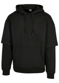Urban Classics Herren Kapuzensweatshirt "Urban Classics Herren Oversized Doublesleeve Hoody", schwarz, Gr. L, unifarben, 65% Baumwolle, 35%