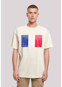 F4NT4STIC Herren T-Shirt "France Frankreich Flagge distressed", beige, casual, Gr. XXL, Obermaterial: 100% Baumwolle, Shirts, Print