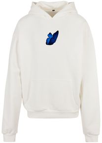 MisterTee Herren Sweatshirt "MisterTee Unisex Le Papillon Heavy Oversize Hoody", weiß, Gr. XS, bedruckt, 100% Baumwolle, Sweatshirts