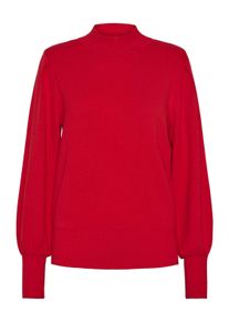 Y.A.S Damen Strickpullover "YASFONNY LS KNIT PULLOVER S. NOOS", rot, modisch, Gr. XXL, unifarben, Strick, Obermaterial: 72% Viskose, 28% Polyester,