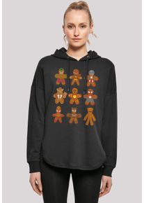 F4NT4STIC Damen Kapuzenpullover "Marvel Universe Christmas Lebkuchen", schwarz, casual, Gr. M, Obermaterial: 100% Baumwolle, Pullover, Print