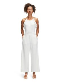 Vera Mont Damen Overall "Vera Mont Jumpsuit mit Volant", weiß, festlich, Gr. 44, Obermaterial: 95% Polyester recycelt, 5% Elasthan., Overalls,