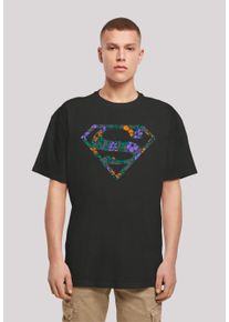 F4NT4STIC Herren T-Shirt "Superman Superheld Floral Logo", schwarz, casual, Gr. 4XL, Obermaterial: 100% Baumwolle, Shirts, Print