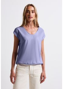 Street One Damen Hemdbluse, lila, casual, Gr. 40, unifarben, Stoff, 100% Viskose, Blusen, aus softer Viskose